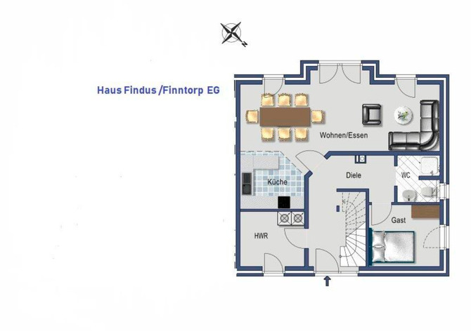 Ferienhaus in Kellenhusen - Finntorp - Grundriss EG