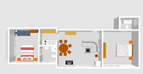 Ferienwohnung in Born a. Darß - Am Raad FeWo Kranich - Grundriss Wohnung