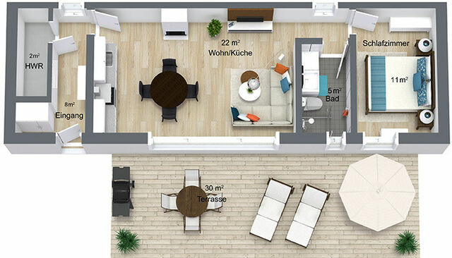 Ferienwohnung in Heringsdorf - Anna Whg1 BRINKMANNHAUS - fein und praktisch - fast am Strand, Terrasse, Grill - Bild 2