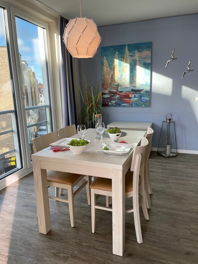 Ferienwohnung in Eckernförde - Apartmenthaus Hafenspitze Ap. 16 "Seetaucher", Blickrichtung Strand/Offenes Meer - Bild 14