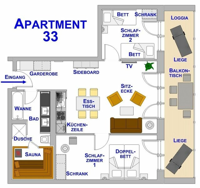 Ferienwohnung in Eckernförde - Apartmenthaus Hafenspitze, Ap. 33 "Fördetraum" mit Sauna, Blickrichtung offene See - Bild 13