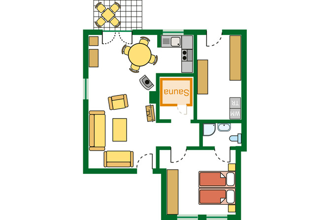 Ferienwohnung in Zingst - Whg A, Ihr UrlaubsZuhause - Grundriss der Wohnung