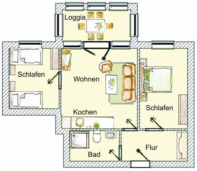 Ferienwohnung in Seebad Heringsdorf - (Brise) Haus Odin App. 08 - Bild 14
