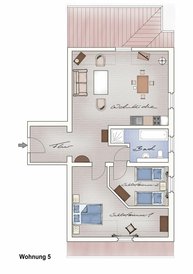 Ferienwohnung in Neuenkirchen (Rügen) - Ferienwohnung 5 am Wasser Gut Grubnow Rügen WLAN und Sauna - Bild 13