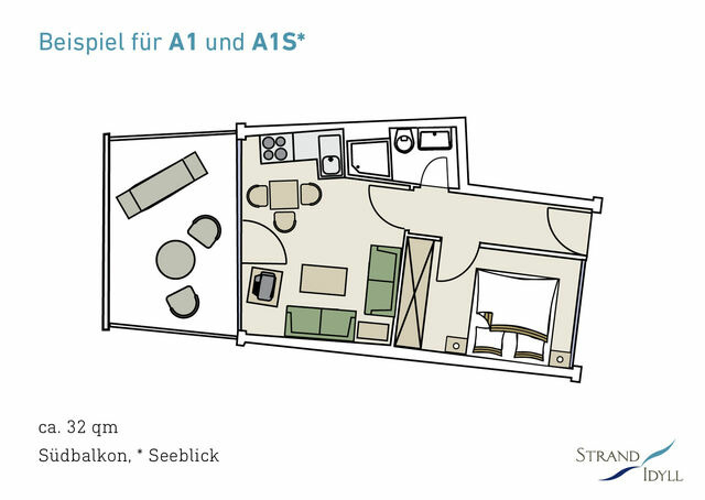 Ferienwohnung in Gr&ouml;mitz - STRANDIDYLL, 41 - Typ A1S - Bild 19