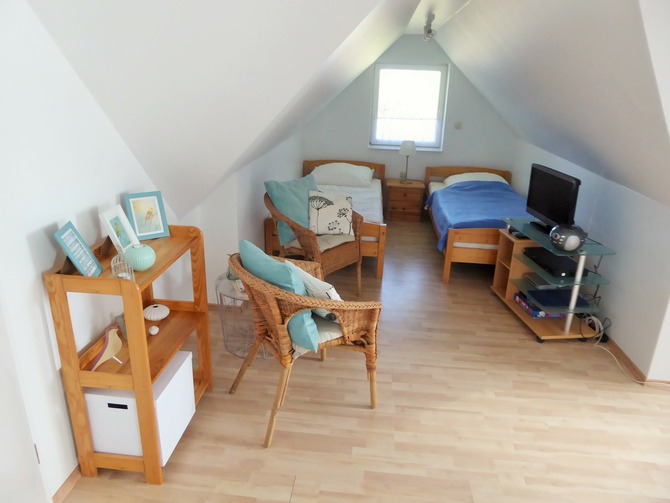 Ferienwohnung in Gollwitz - Spatzennest - Schlafen und wohnen